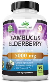 Foto 1 | Suplemento Naturalife Labs Sambucus Elderberry De 5000 Mg Con Vitamina C Y Zinc 90 Cápsulas Vegetarianas - Ven