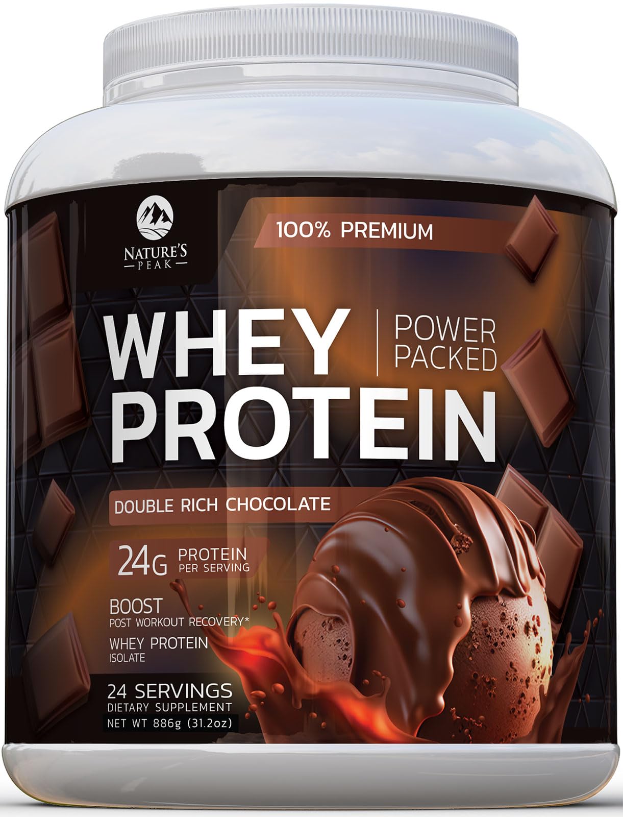 Foto 1 | Proteína De Suero En Polvo Nature's Peak  24 G  Chocolate Doble Rico - Venta Internacional.