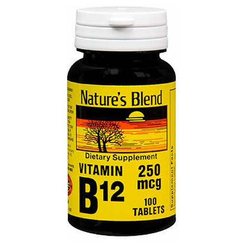 Foto 2 pulgar | Venta Internacional - Suplemento Vitamina B12 Nature's Blend 250 Mc 100 Tabletas
