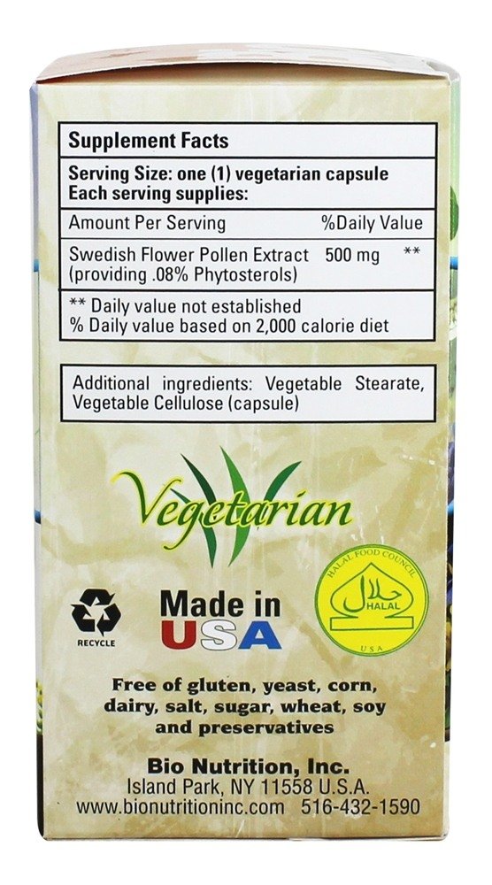 Foto 5 pulgar | Venta Internacional- Suplemento Dietético Bio Nutrition Swedish Flower Polen 60 Cápsulas