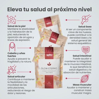 Foto 3 | Glow Eterno Colágeno Hidrolizado Frutos Rojos Laboratorios Wöhl 300 G