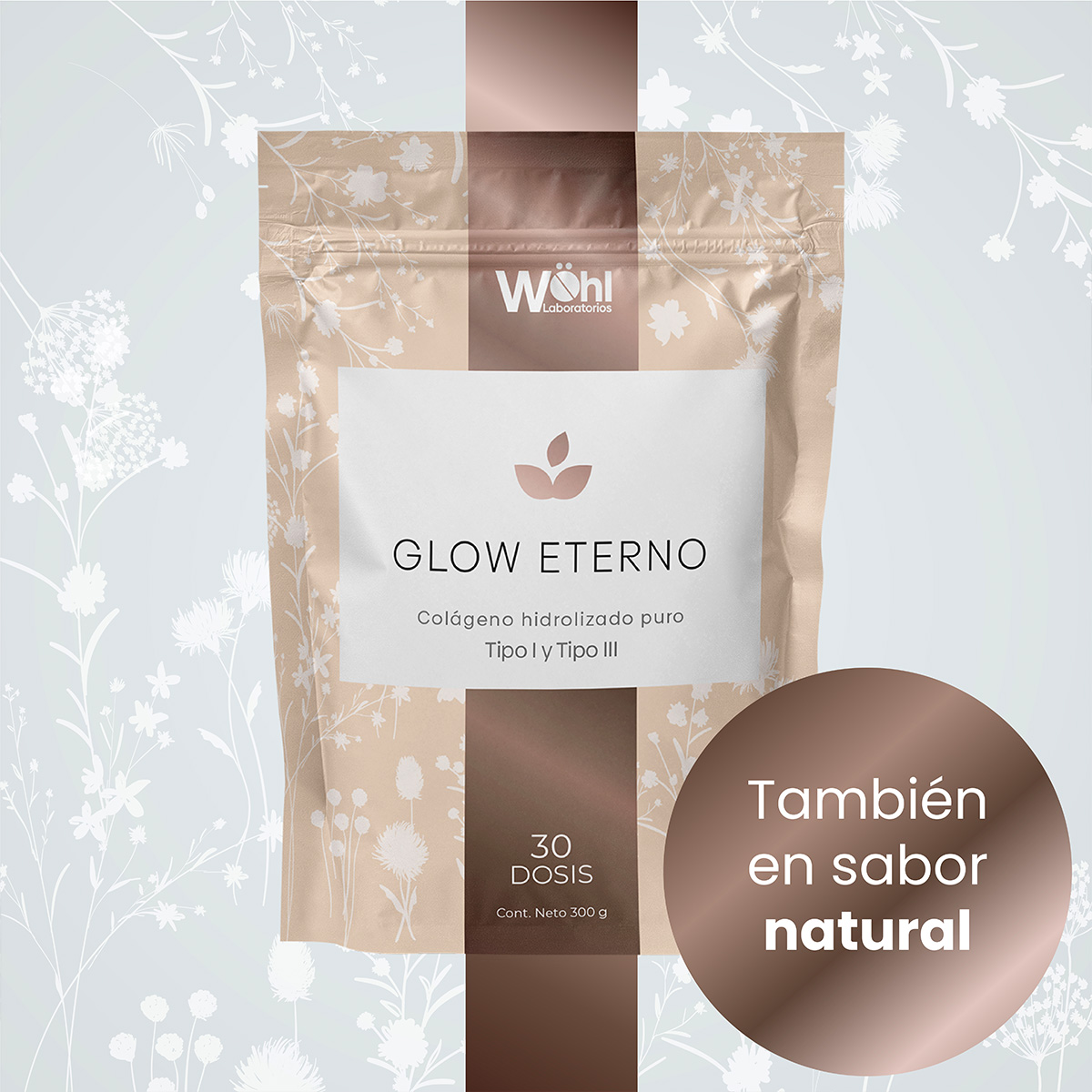 Foto 6 pulgar | Glow Eterno Colágeno Hidrolizado Frutos Rojos Laboratorios Wöhl 300 G