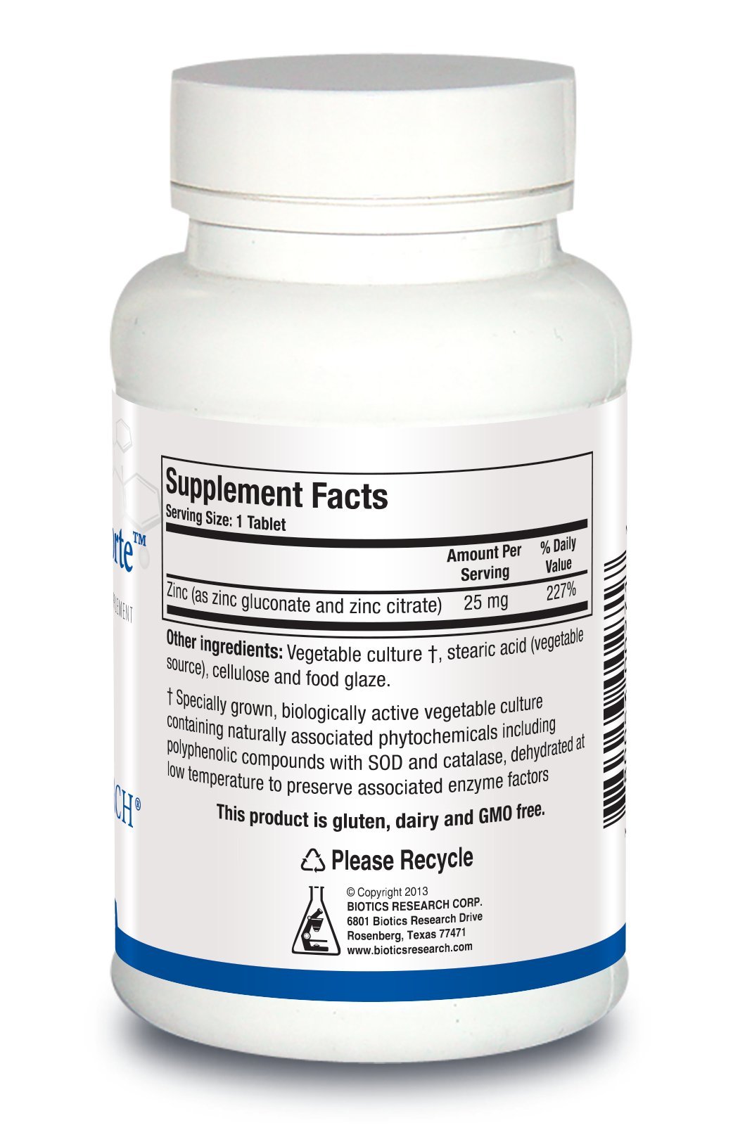 Foto 3 pulgar | Venta Internacional - Suplemento De Zinc Biotics Research Zn-zyme Forte 25 Mg
