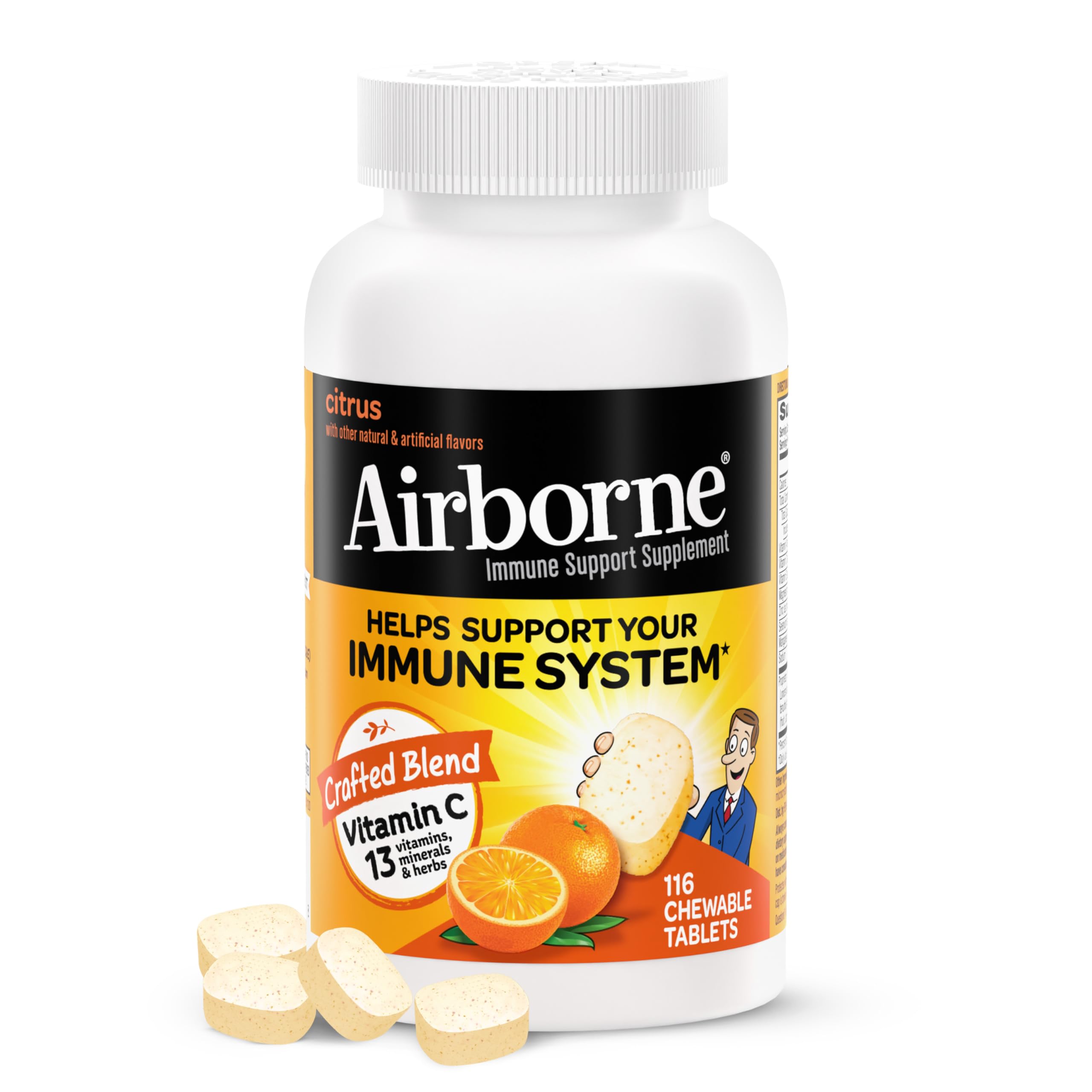 Foto 2 pulgar | Venta Internacional-Suplemento Airborne de Vitamina C de 116 Tabletas