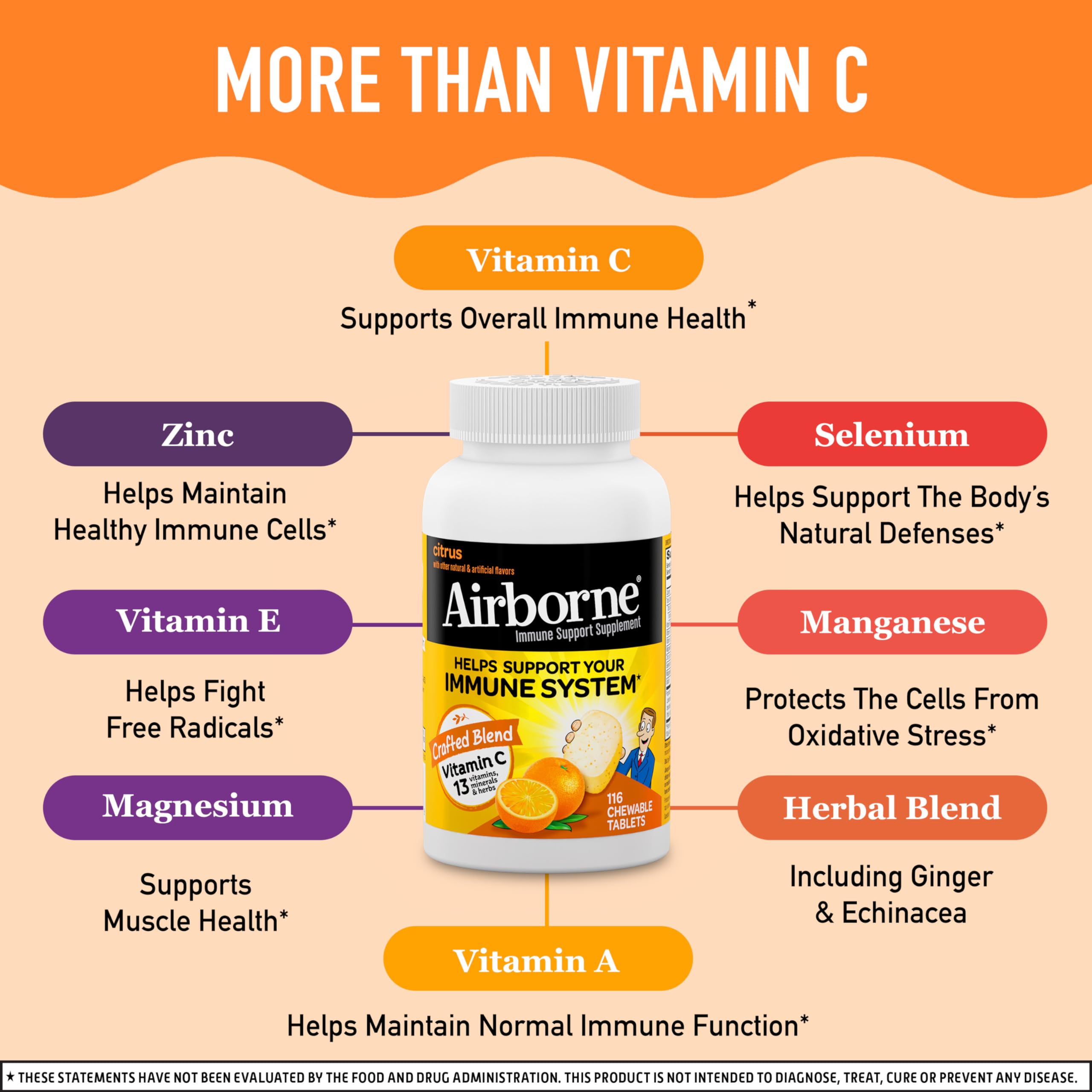 Foto 4 pulgar | Venta Internacional-Suplemento Airborne de Vitamina C de 116 Tabletas