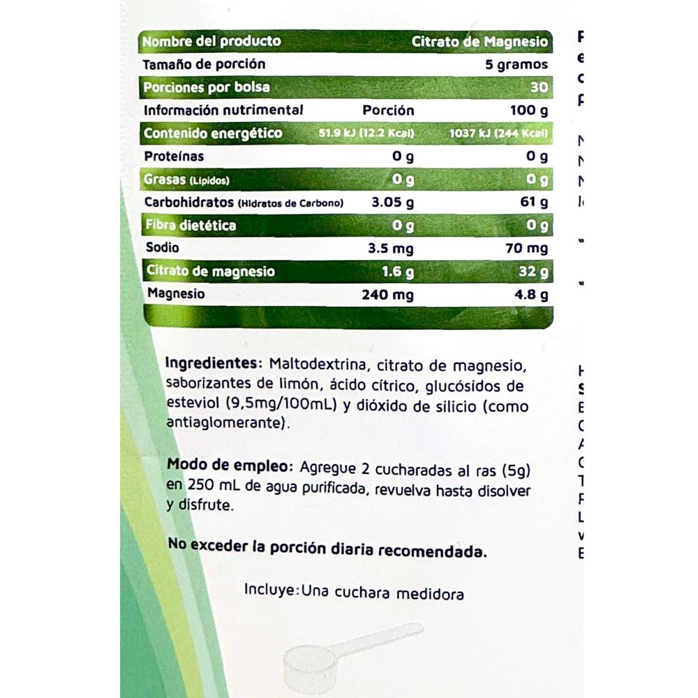 Foto 3 pulgar | Suplemento Vidanat Citrato de Magnesio 150 g Sabor Limón