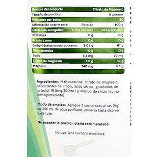 Foto 2 | Suplemento Vidanat Citrato de Magnesio 150 g Sabor Limón