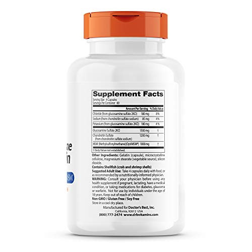 Foto 3 pulgar | Venta Internacional - Suplemento Doctor's Best Glucosamina Condroitina MSM 240 Cápsulas