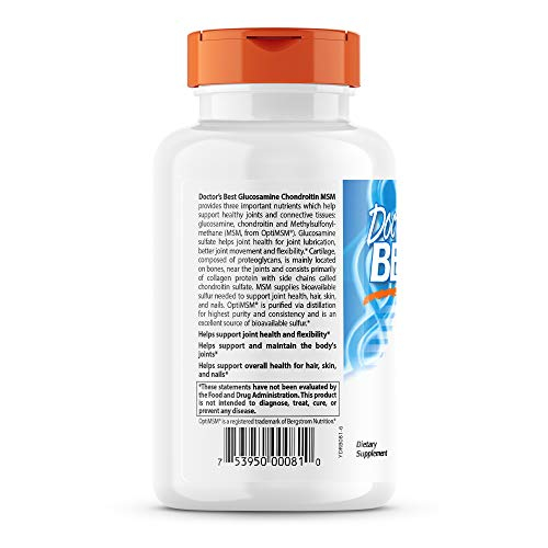 Foto 4 pulgar | Venta Internacional - Suplemento Doctor's Best Glucosamina Condroitina MSM 240 Cápsulas