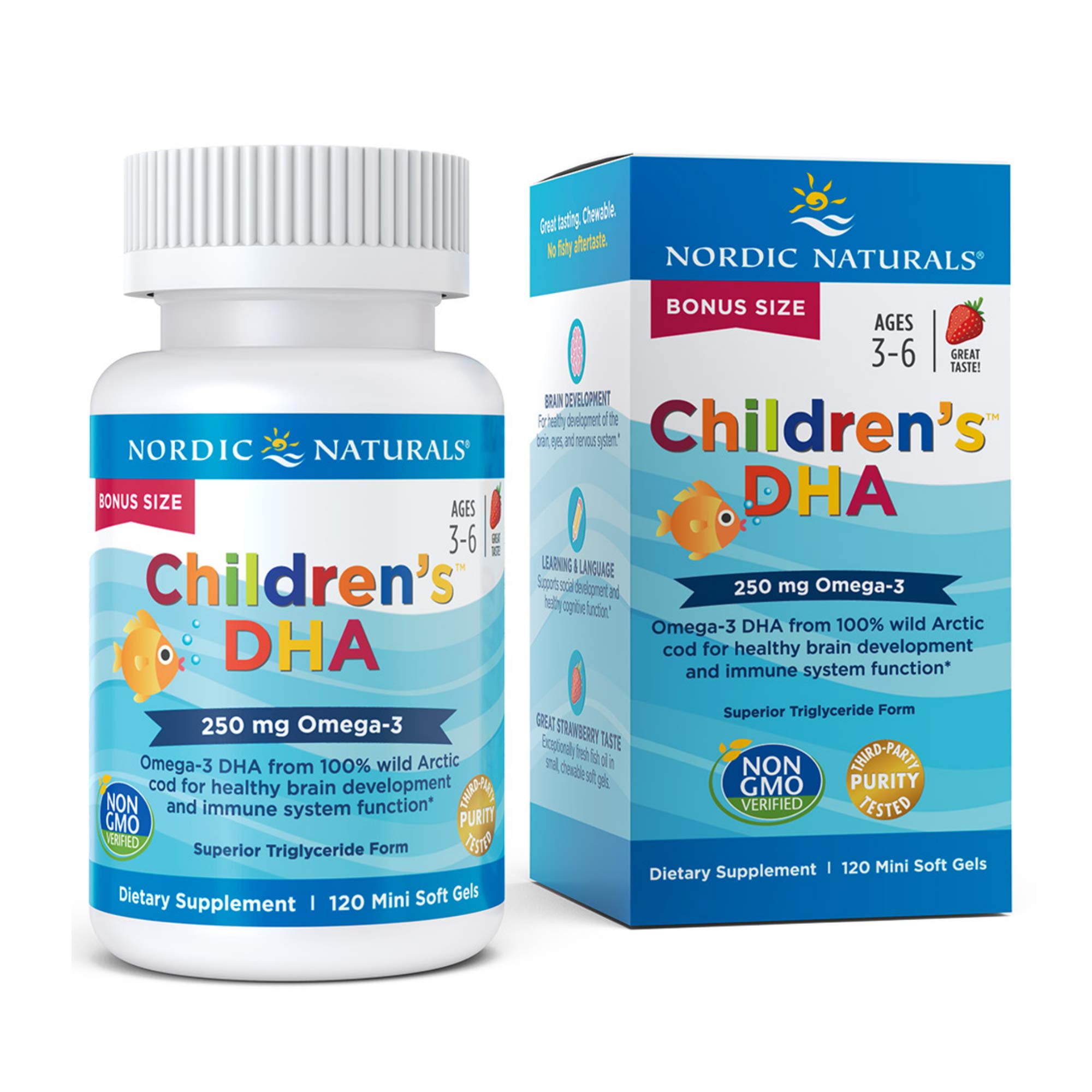 Venta Internacional - Suplemento Nordic Naturals Soft Gels Children's DHA Fresa 250 mg Omega 120 Unidades