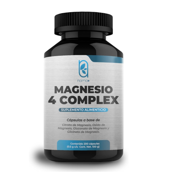 Foto 1 | Complejo de Magnesio Naima Lab Citrato, Glicinato, Óxido y Gluconato 500 mg (200 Cápsulas)