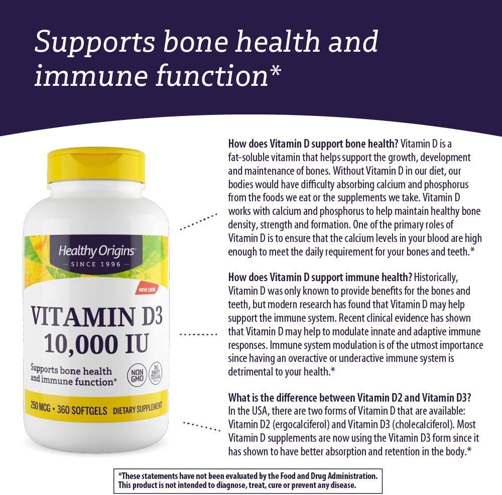 Foto 7 | Venta Internacional - Cápsula Blanda Líquida De Vitamina D3 Healthy Origins De 10000 Ui