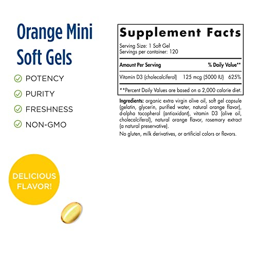 Foto 5 pulgar | Venta Internacional - Suplemento Nordic Naturals Vitamina D3 5000 120 Cápsulas Blandas