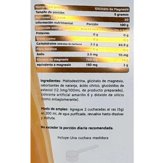Foto 2 | Glicinato de Magnesio Vidanat 150 G Sabor Naranja