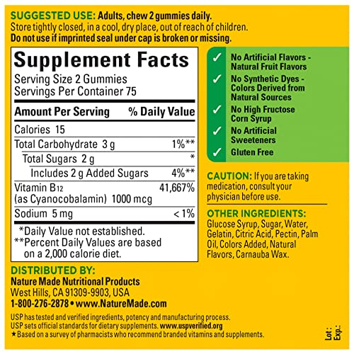 Foto 7 pulgar | Venta Internacional-Suplemento Nature Made Vitamina B12 150 Gomitas
