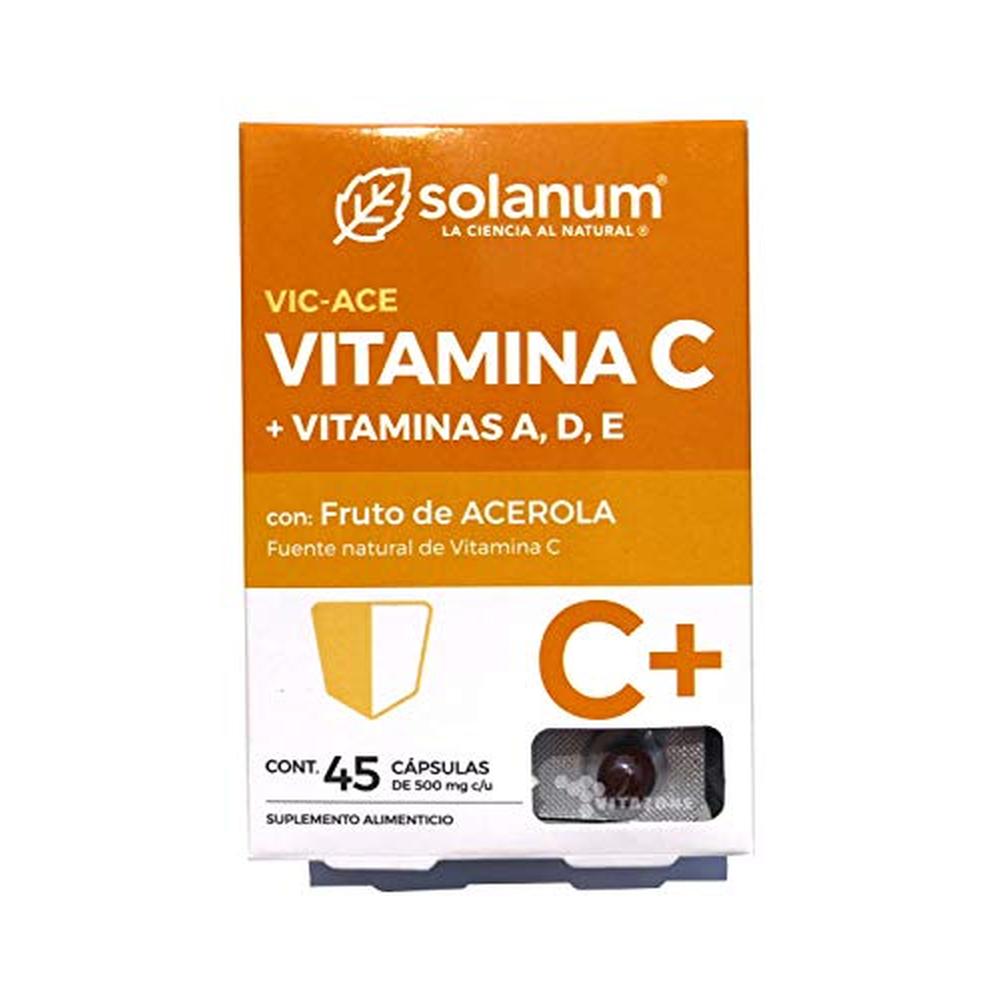 Foto 2 pulgar | Solanum Suplemento Alimenticio Vitamina C 45 Cápsulas C+