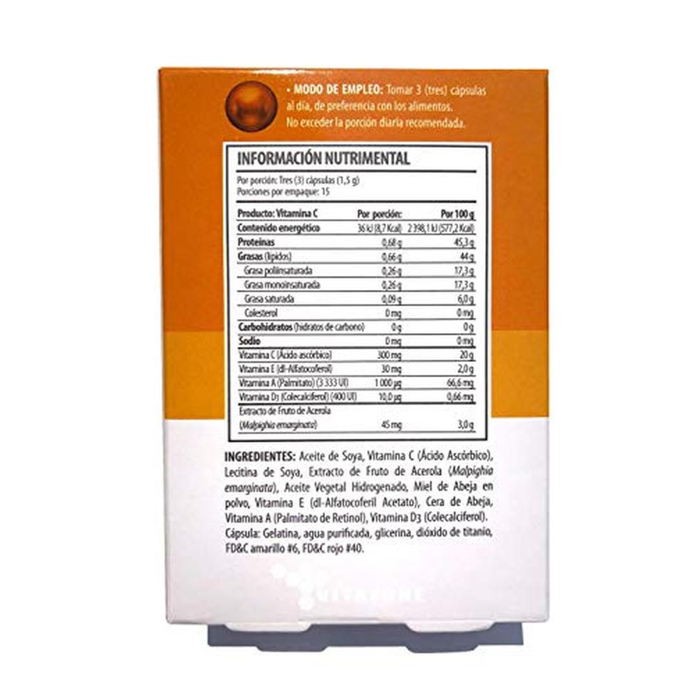 Foto 3 pulgar | Solanum Suplemento Alimenticio Vitamina C 45 Cápsulas C+