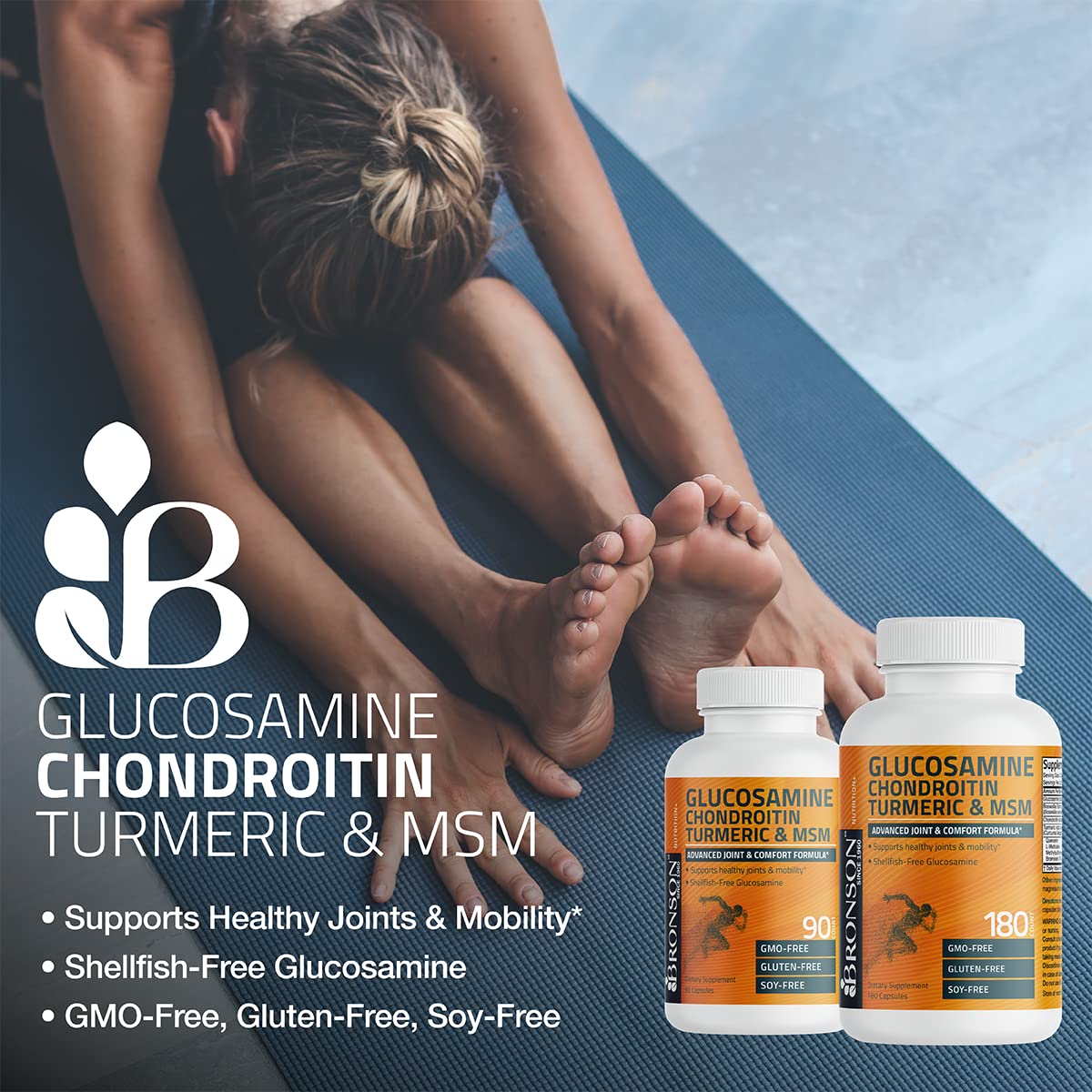 Foto 4 | Venta Internacional - Suplemento Bronson: Glucosamina, Condroitina, Cúrcuma Y Msm 90