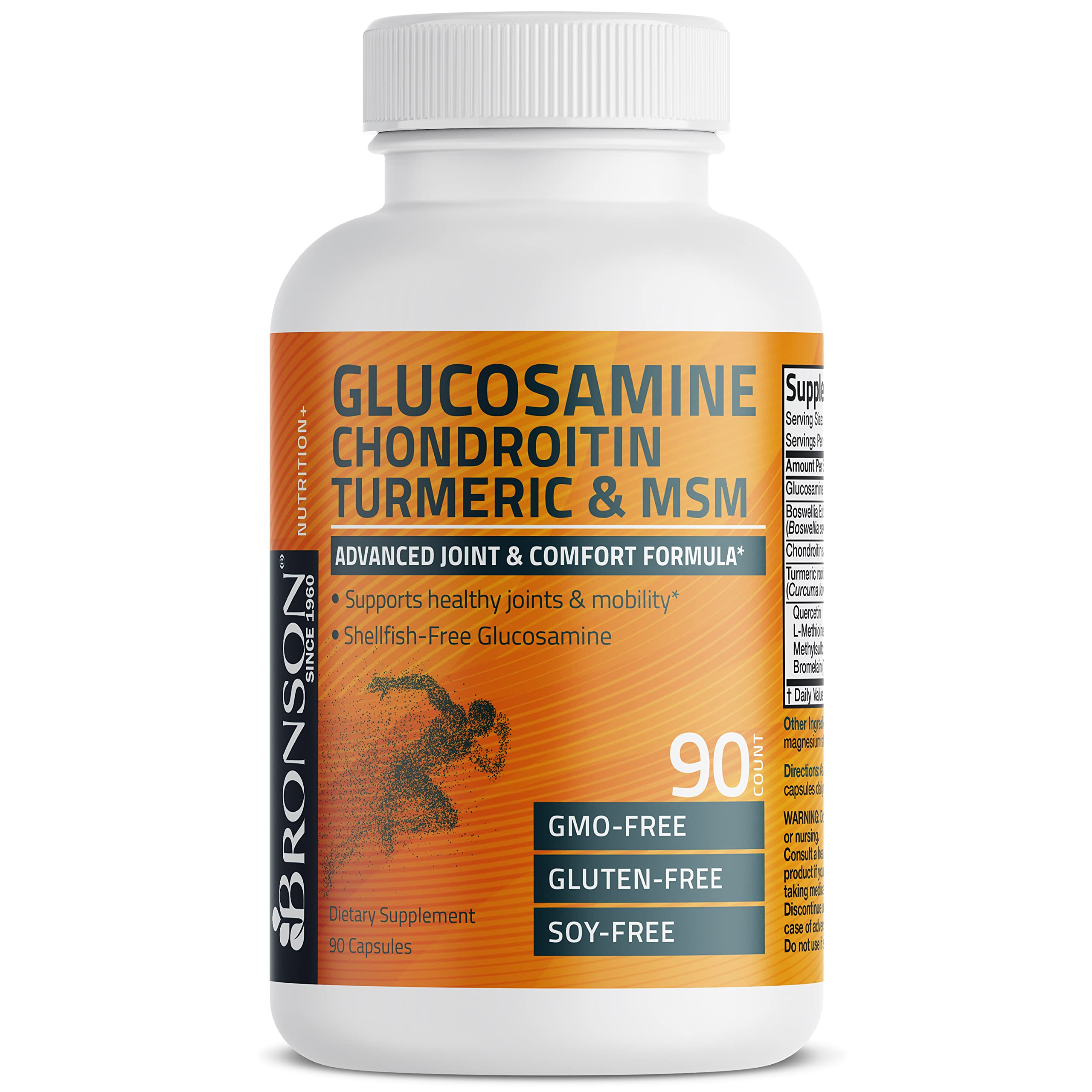 Foto 6 pulgar | Venta Internacional - Suplemento Bronson: Glucosamina, Condroitina, Cúrcuma Y Msm 90