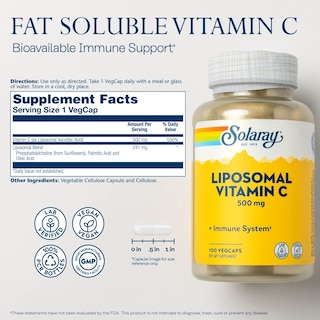 Foto 2 | Venta Internacional - Suplemento Solaray De Vitamina C Liposomal, 500 Mg, 100 Cápsulas Vegetales