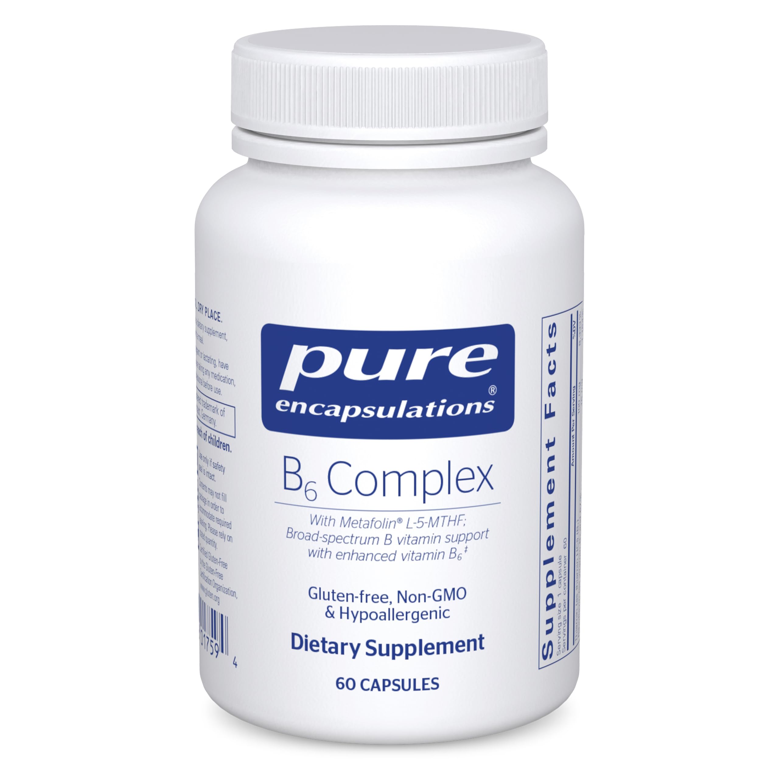 Foto 2 pulgar | Venta Internacional - Suplemento De Vitamina B6 Del Complejo Pure Encapsulations, 60 Cápsulas