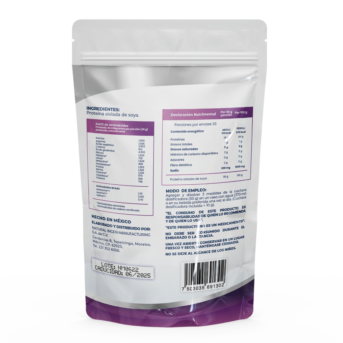 Foto 3 pulgar | Proteina Aislada De Soya 90% -1kg