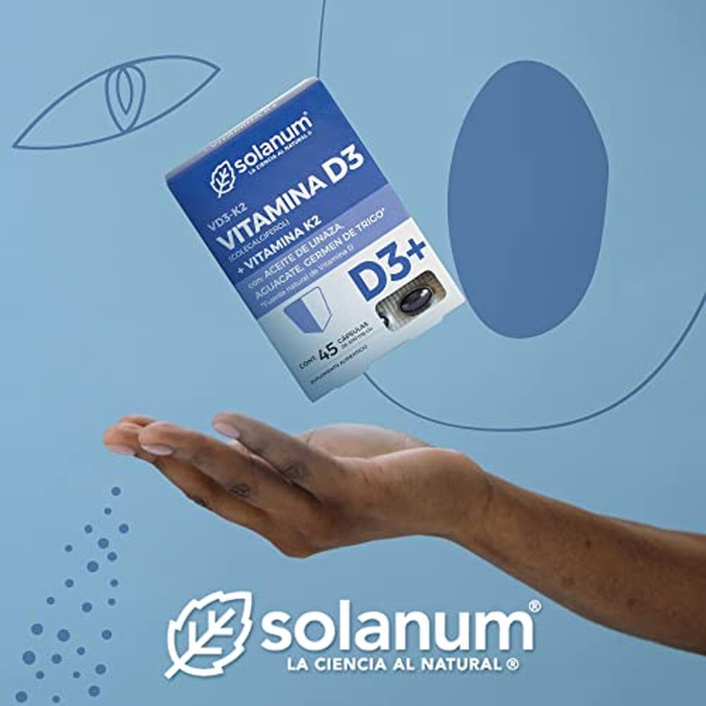 Foto 9 pulgar | Solanum Suplemento Alimenticio Vitamina D3 + Vitamina K2 45 Cápsulas