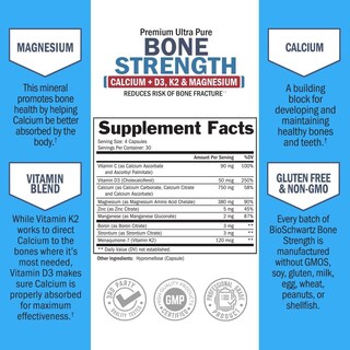 Foto 4 | Venta Internacional - Suplemento Bone Strength Bioschwartz Con Calcio D3 K2 120 Ca