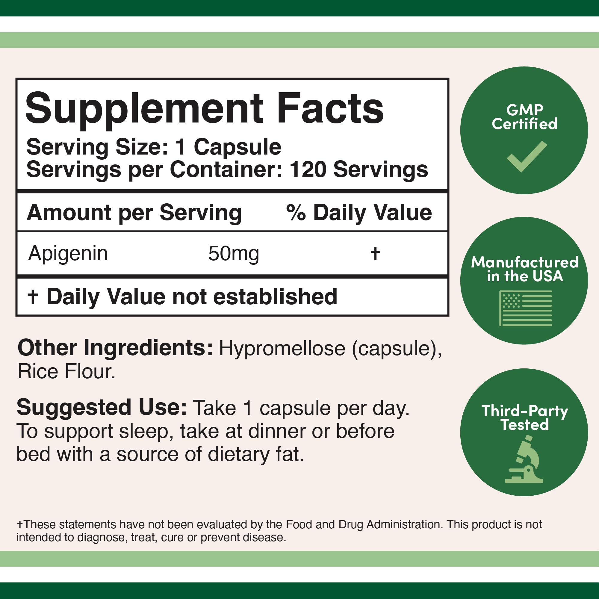 Foto 5 | Venta Internacional - Suplemento Double Wood Apigenin 50 Mg/cápsula, 120 Cápsulas