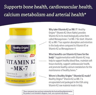 Foto 7 | Venta Internacional - Suplemento De Vitamina K2 De Healthy Origins En Forma De Mk-7, 100 Mcg, 180 G
