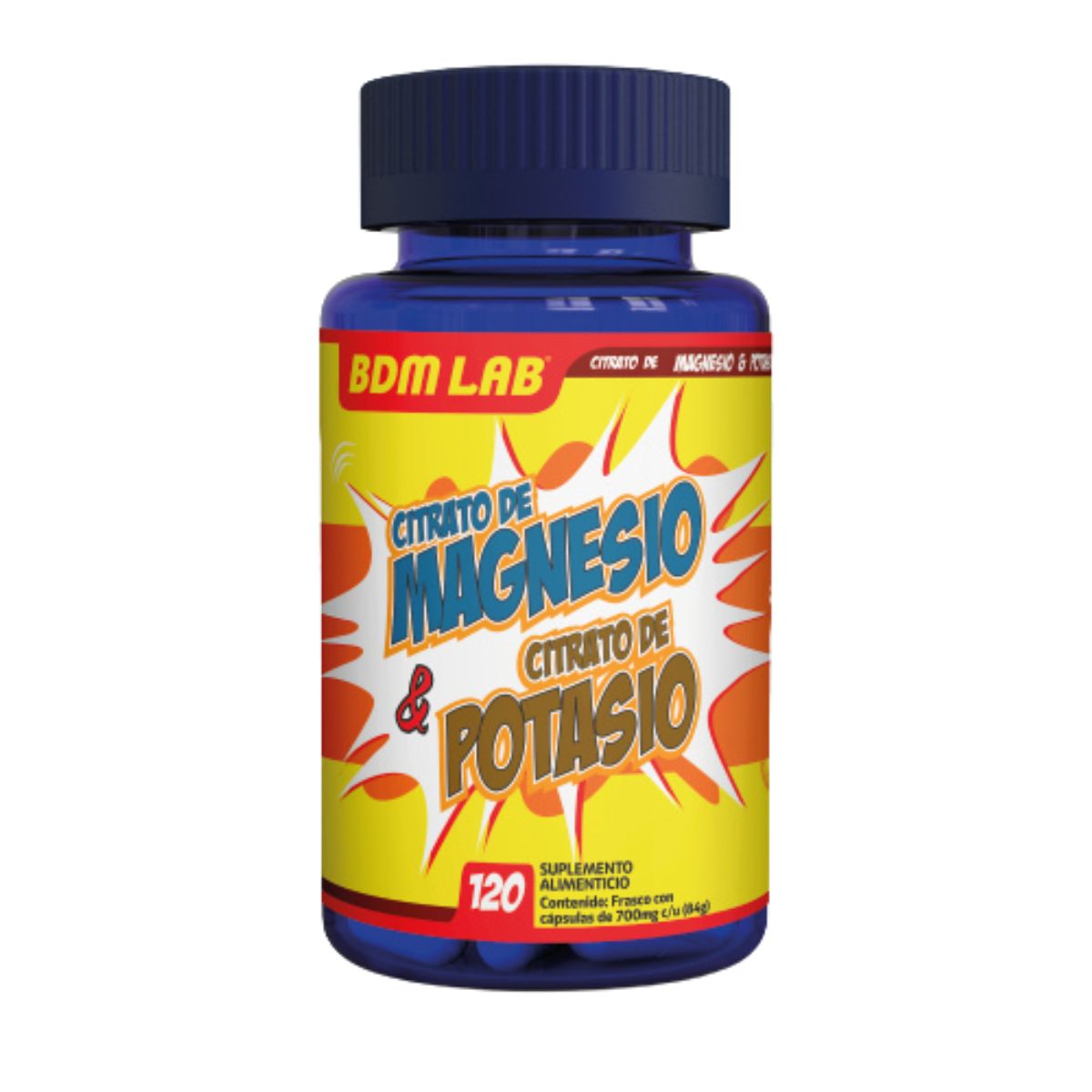 Suplemento Alimenticio BDM LAB Citrato de Magnesio y Citrato de Potasio 120 cápsulas Salud Muscular y Balance de E