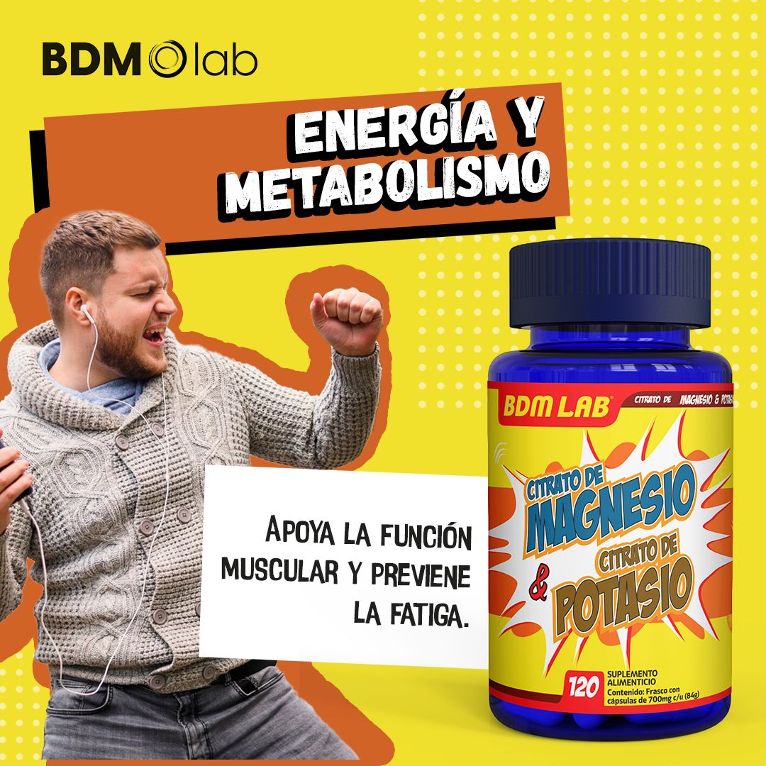 Foto 4 pulgar | Suplemento Alimenticio BDM LAB Citrato de Magnesio y Citrato de Potasio 120 cápsulas Salud Muscular y Balance de E
