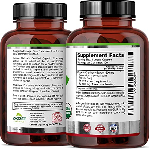 Foto 7 | Venta Internacional - Suplemento De Extracto De Arándano Orgánico Zazzee Usda 12500 Mg