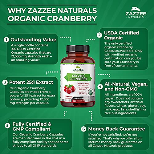 Foto 8 | Venta Internacional - Suplemento De Extracto De Arándano Orgánico Zazzee Usda 12500 Mg