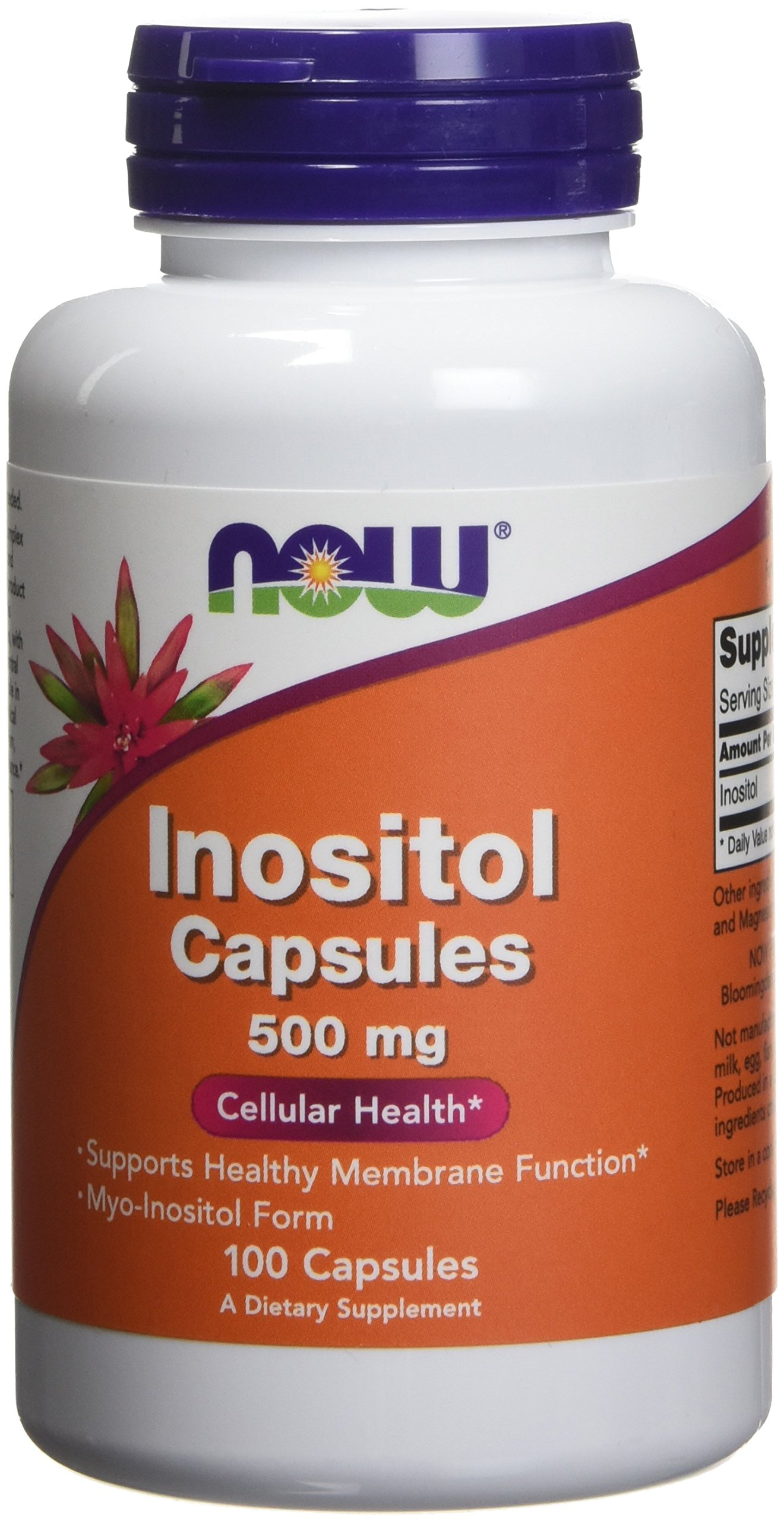 Foto 2 pulgar | Venta Internacional - Inositol Now Foods 500 Mg 100 Cápsulas Paquete De 2