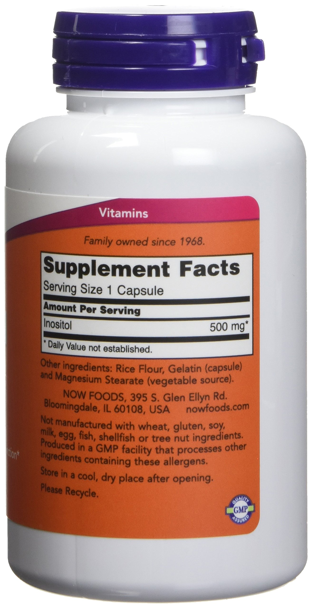 Foto 4 pulgar | Venta Internacional - Inositol Now Foods 500 Mg 100 Cápsulas Paquete De 2