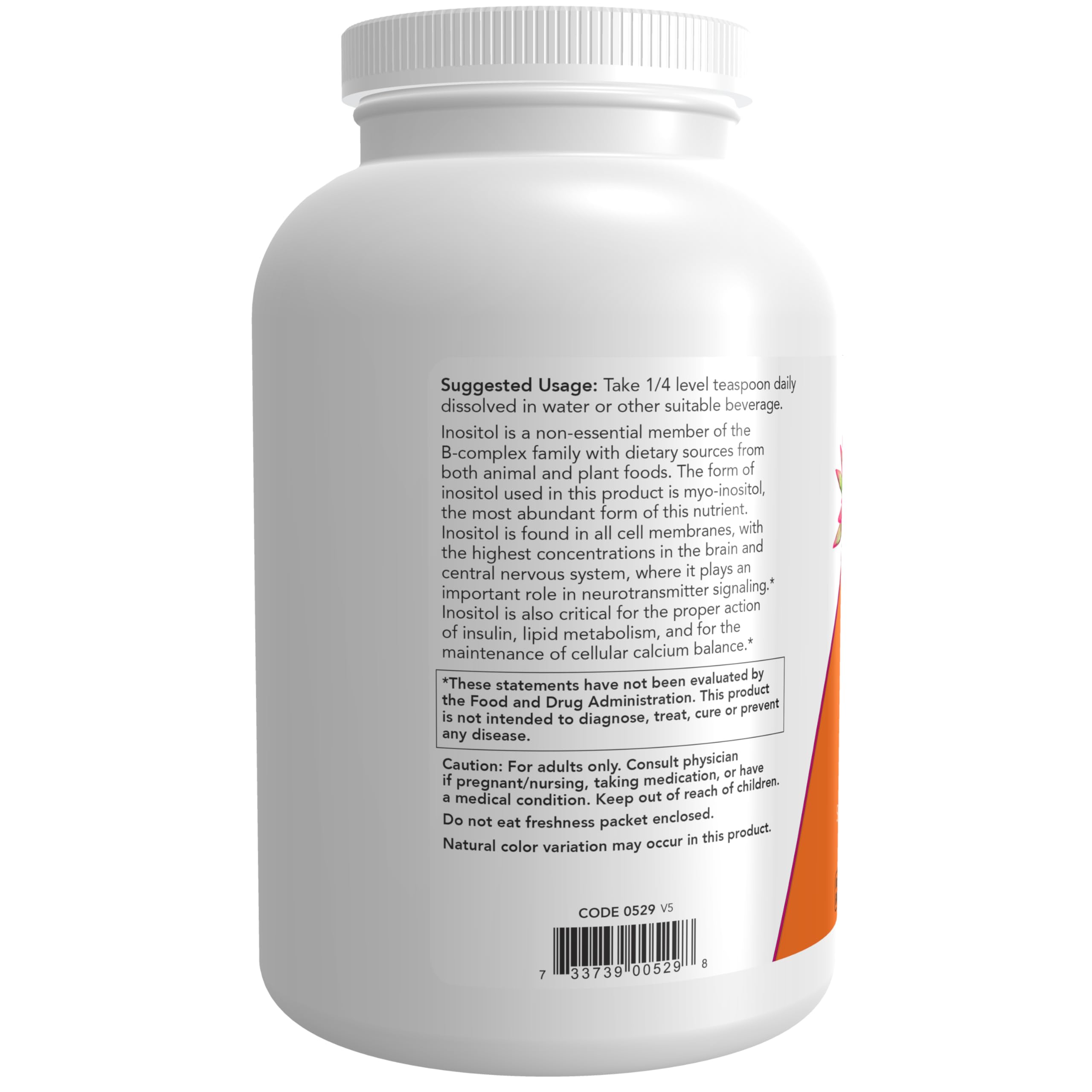 Foto 4 pulgar | Venta Internacional - Suplemento Now en Polvo de Inositol para la Señalización de Neurotransmisores