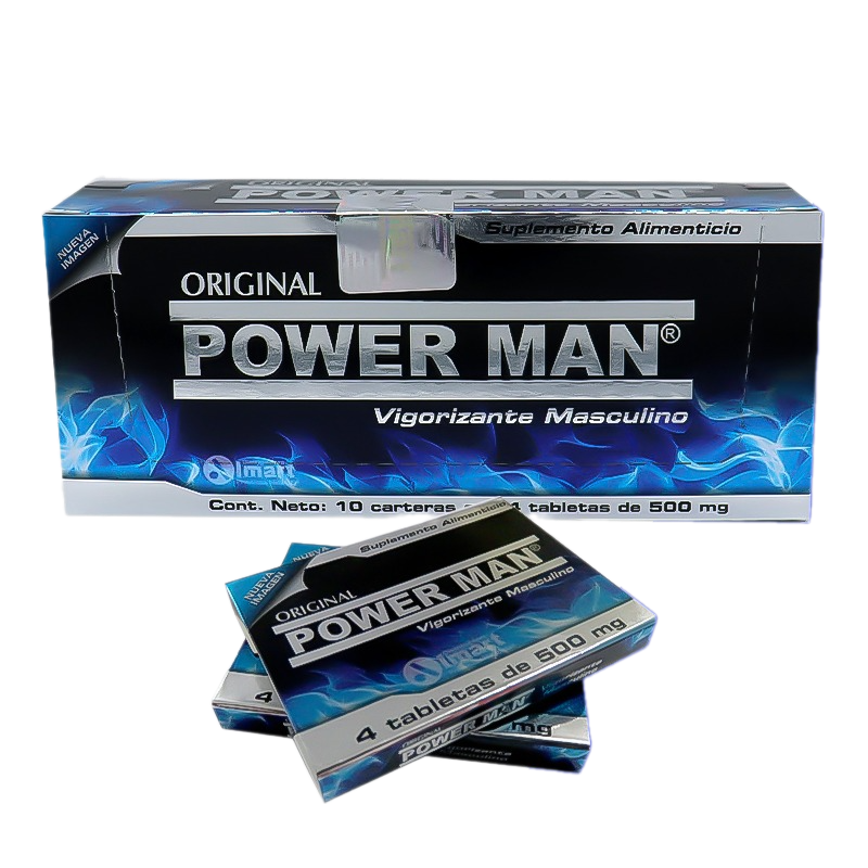 Foto 2 pulgar | Almart Power Man Vigorizante Masculino 10 Carteras Con 4 Tabletas