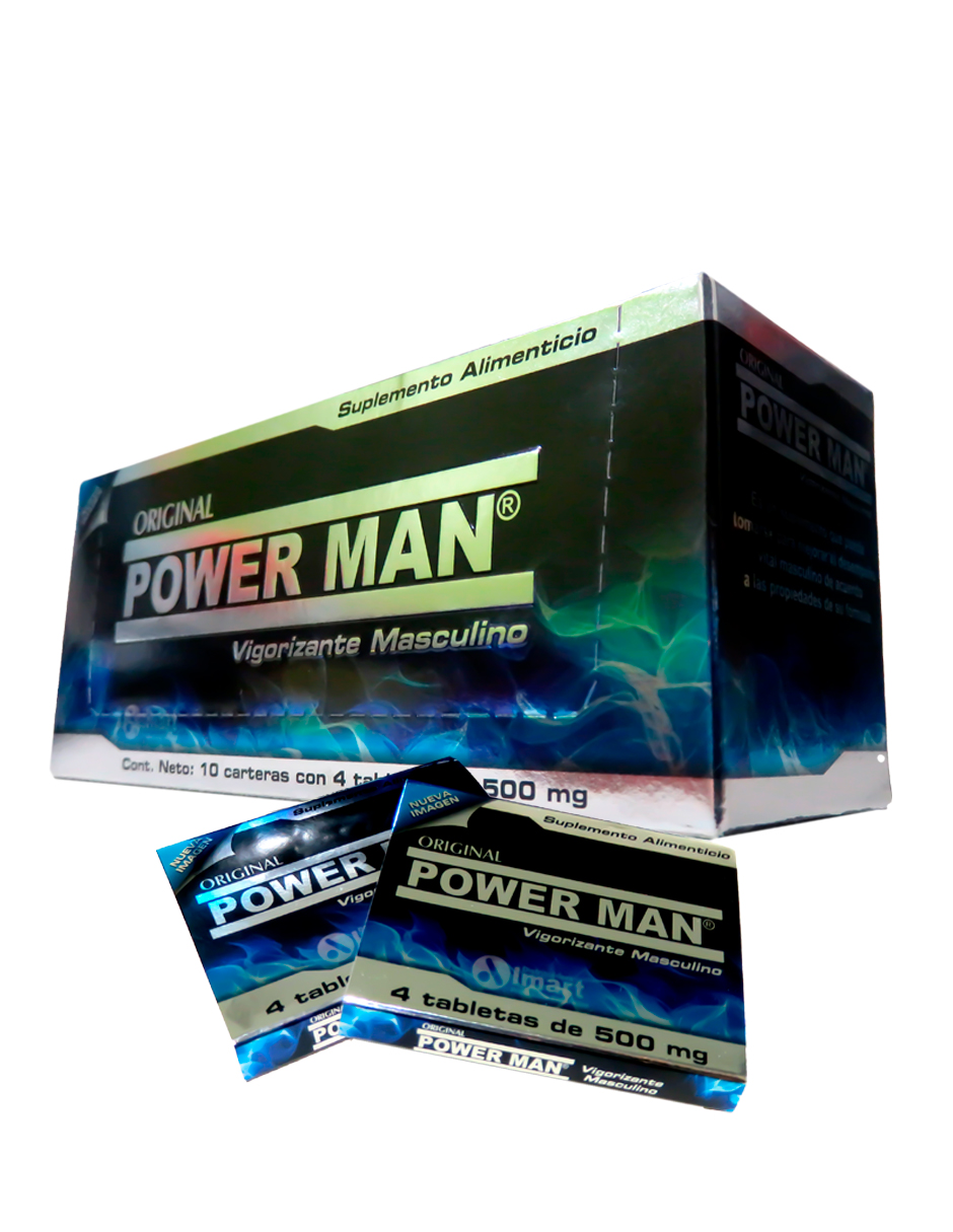 Foto 3 pulgar | Almart Power Man Vigorizante Masculino 10 Carteras Con 4 Tabletas
