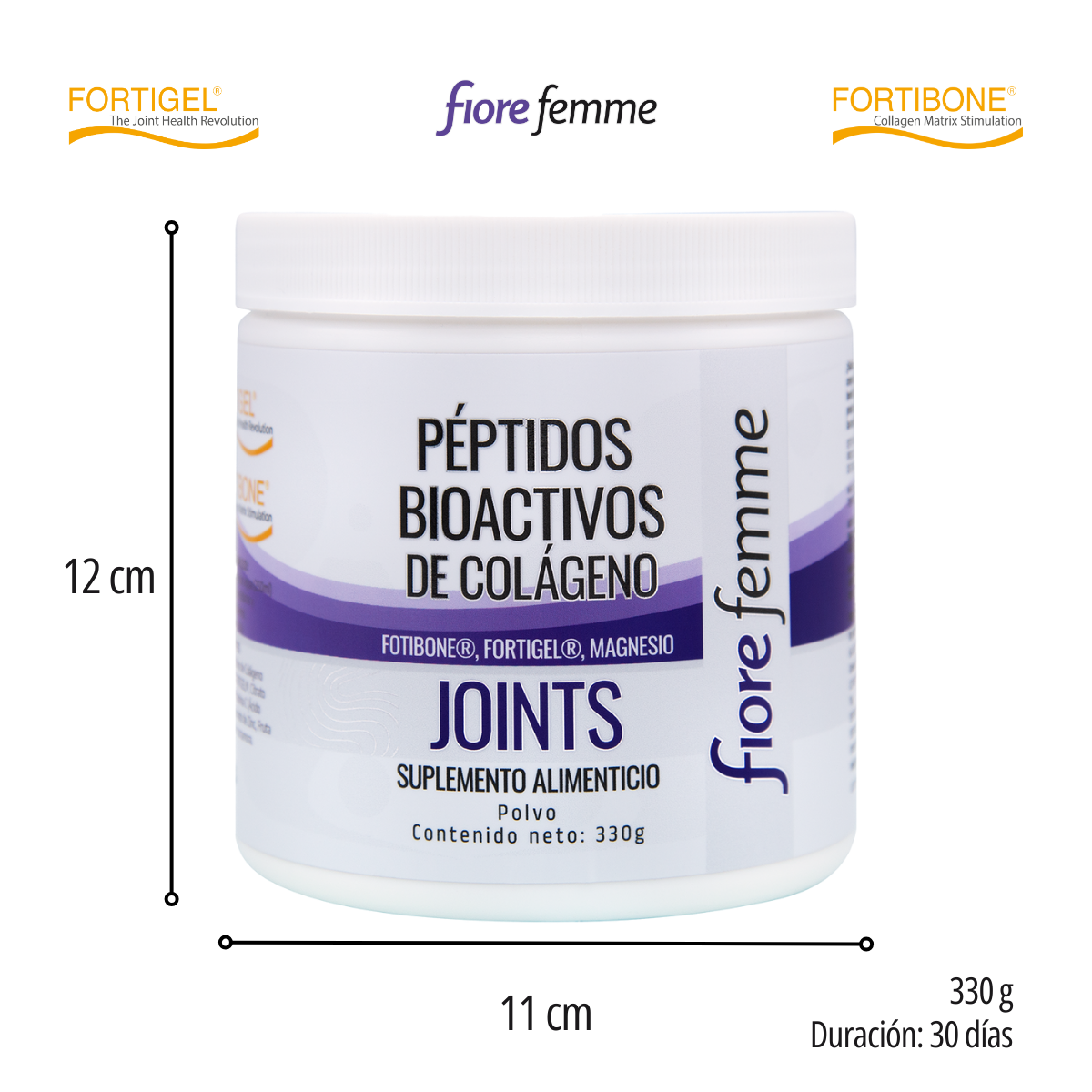 Foto 8 pulgar | Fiore Femme | Péptidos Bioactivos De Colágeno | 330 G | Fotibone | Fortigel | Magnesio |