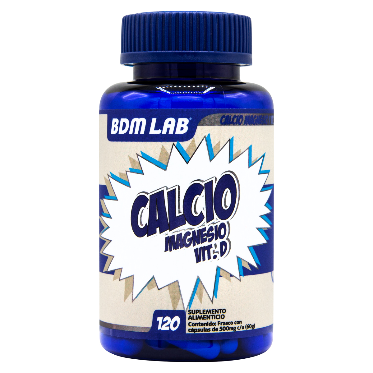 Bdm Lab | Calcio | Magnesio | Vitamina D | 120 Cápsulas | Suplemento Alimenticio |regulación De La Presión A