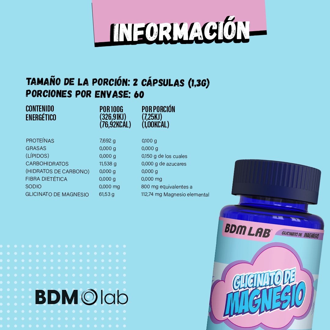 Foto 3 pulgar | Suplemento Alimenticio BDM LAB Glicinato de Magnesio 120 cápsulas Mejora el Sueño Reduce Estrés y Ansiedad Mejora