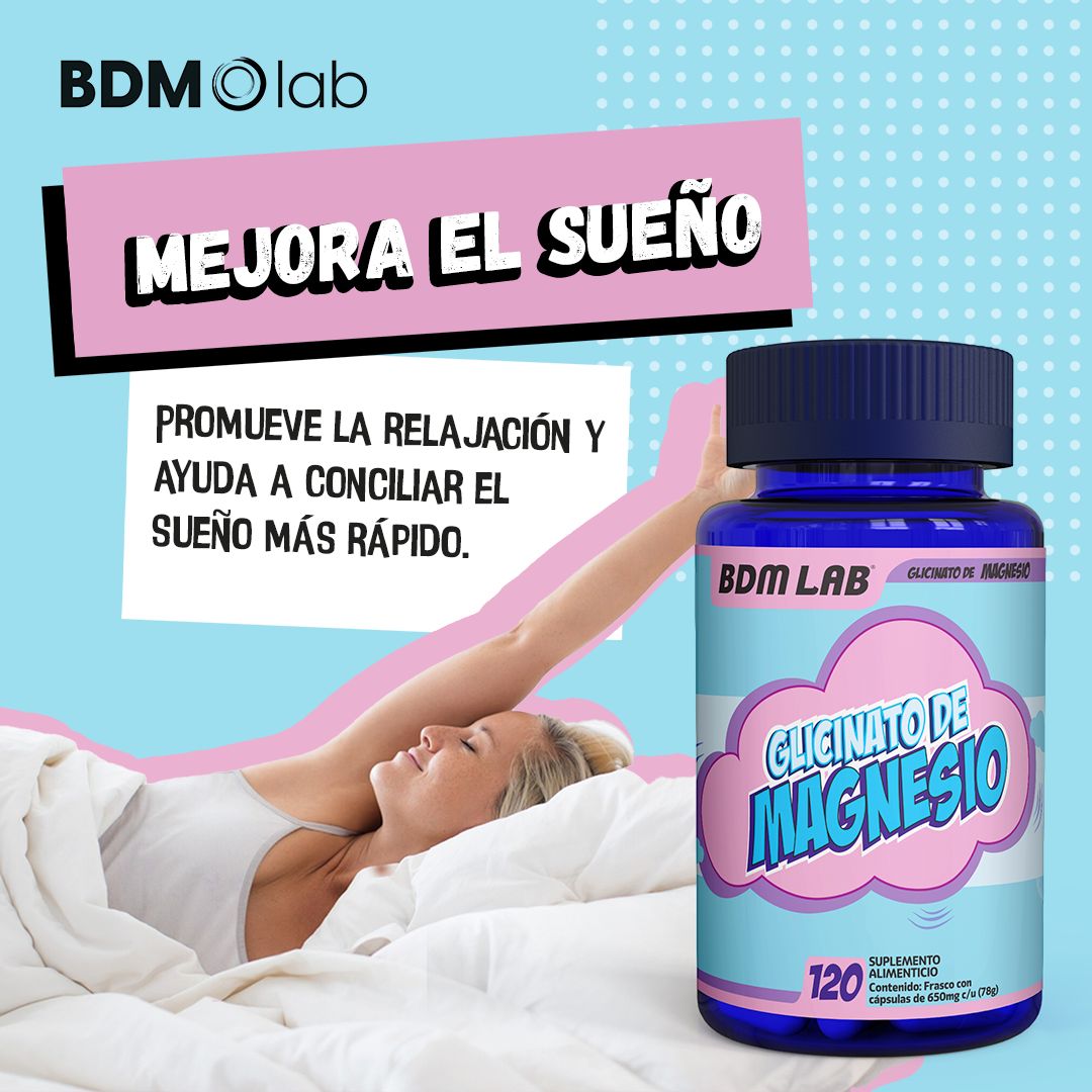 Foto 4 pulgar | Suplemento Alimenticio BDM LAB Glicinato de Magnesio 120 cápsulas Mejora el Sueño Reduce Estrés y Ansiedad Mejora