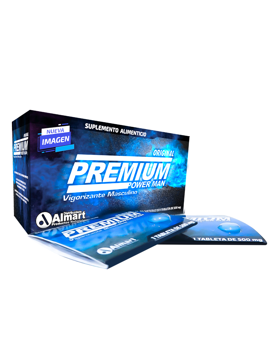 Foto 3 pulgar | Almart Power Man Premium Vigorizante Masculino Con 20 Carteras Con 1 Tableta