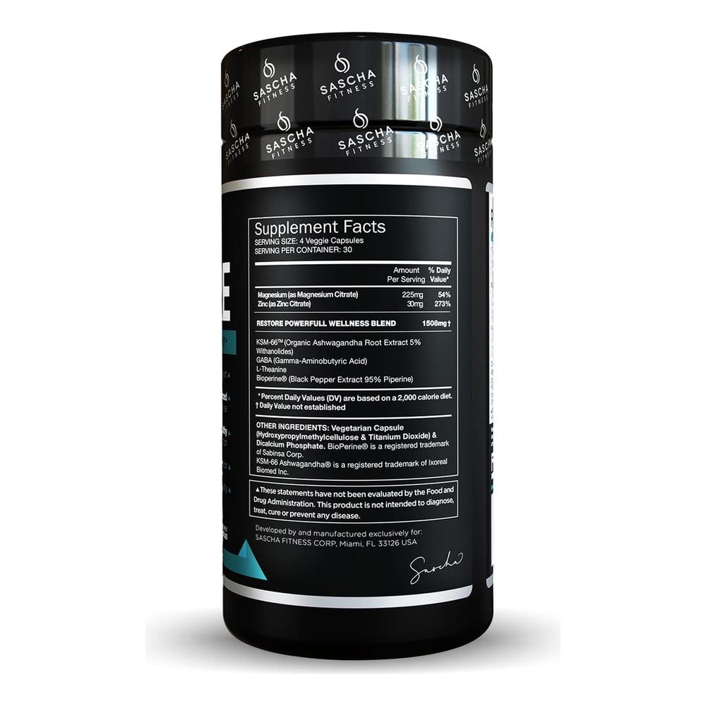 Foto 3 pulgar | Suplemento Sascha Fitness Citrato de Magnesio 225 mg con Zinc 120 cápsulas