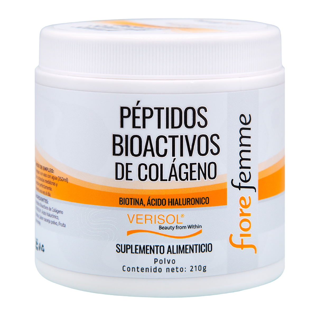 Foto 2 pulgar | Fiore Femme | Péptidos Bioactivos De Colágeno | 210g | Polvo De Colágeno | Biotina + Ácido Hialuronico | Verisol |