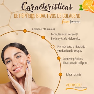 Foto 4 | Fiore Femme | Péptidos Bioactivos De Colágeno | 210g | Polvo De Colágeno | Biotina + Ácido Hialuronico | Verisol |