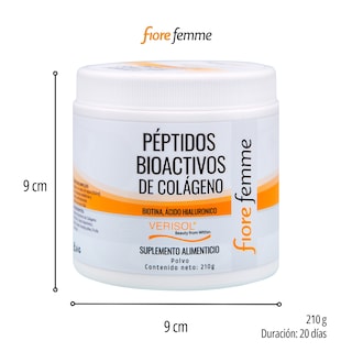 Foto 7 | Fiore Femme | Péptidos Bioactivos De Colágeno | 210g | Polvo De Colágeno | Biotina + Ácido Hialuronico | Verisol |
