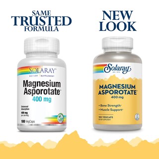 Foto 2 | Venta Internacional - Suplemento De Asporotato De Magnesio Solaray 400 Mg 180 Cápsulas Vegetales