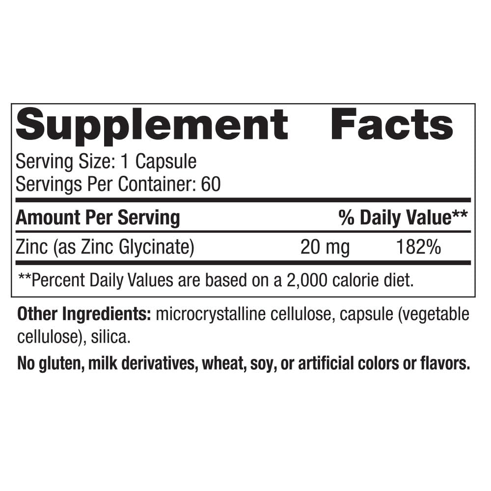 Foto 3 pulgar | Venta Internacional - Suplemento de Glicinato de Zinc Nordic Naturals 20 mg 60 Cápsulas